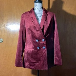 Small express burgundy velvet blazer